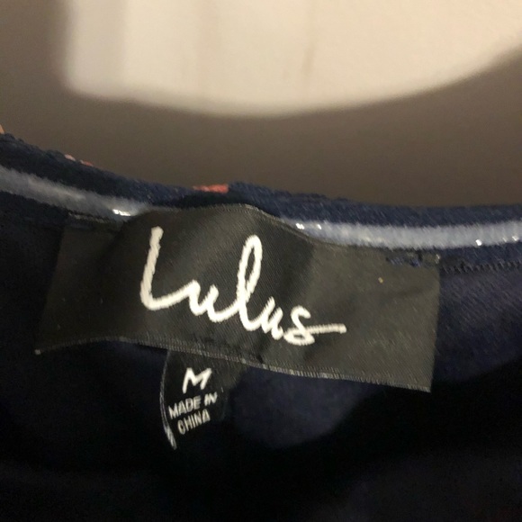 NWOT Lulus M off the shoulder black floral dress - Picture 4 of 4